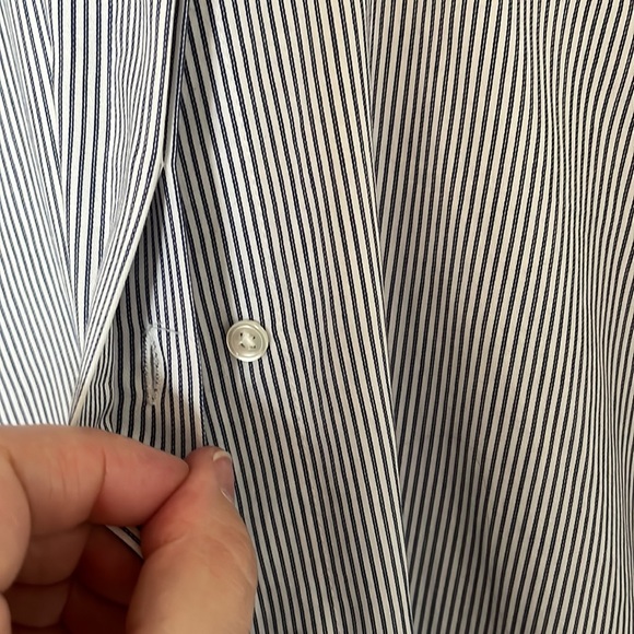 NWT SIMONS Blue stripe button up - Picture 3 of 8